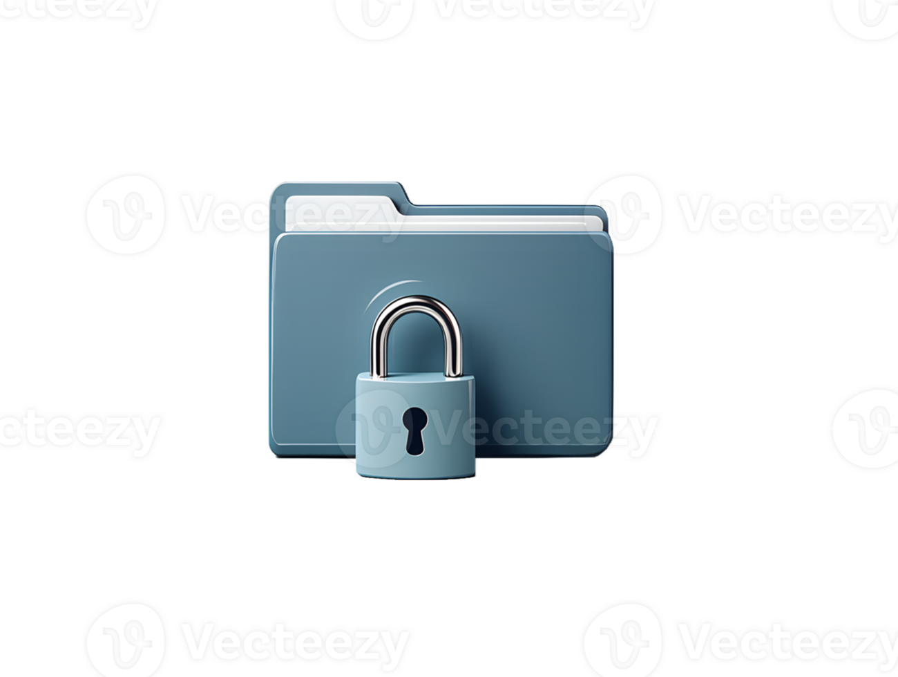 3d secure folder icon with lock, privacy protection symbol for cloud storage and data security png
