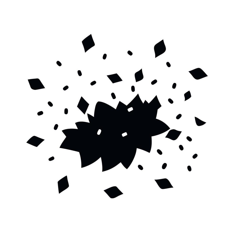 Confetti Black Silhouette for Celebration Graphics vector