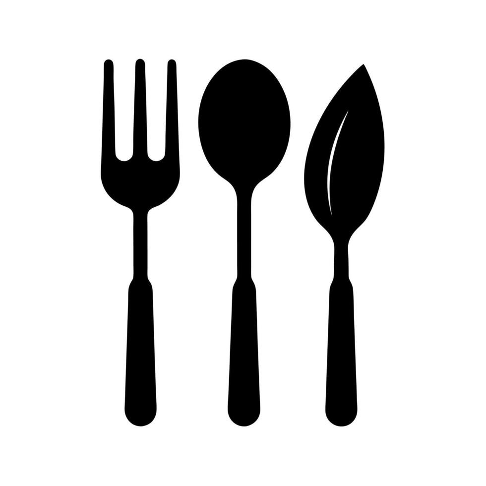 Cutlery Black Silhouette for Kitchen or Food Design vector
