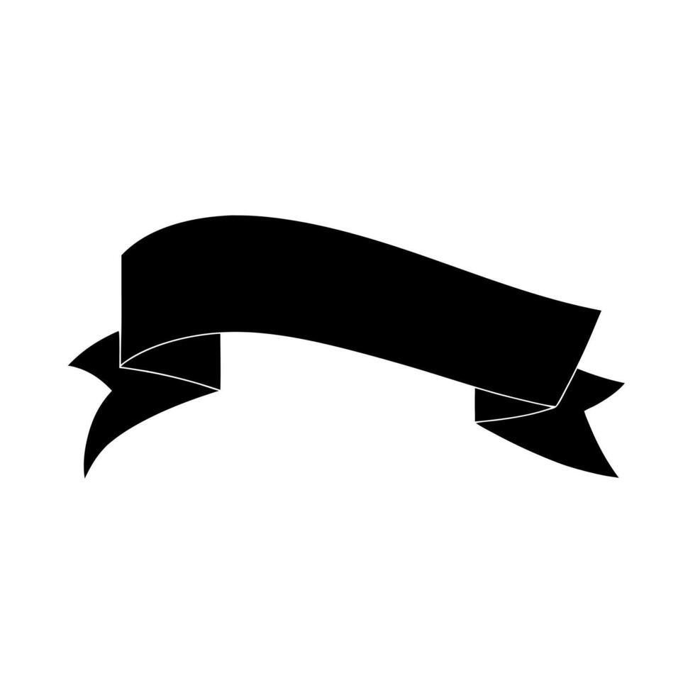 Ribbon Black Silhouette for Celebration and Crafts vector