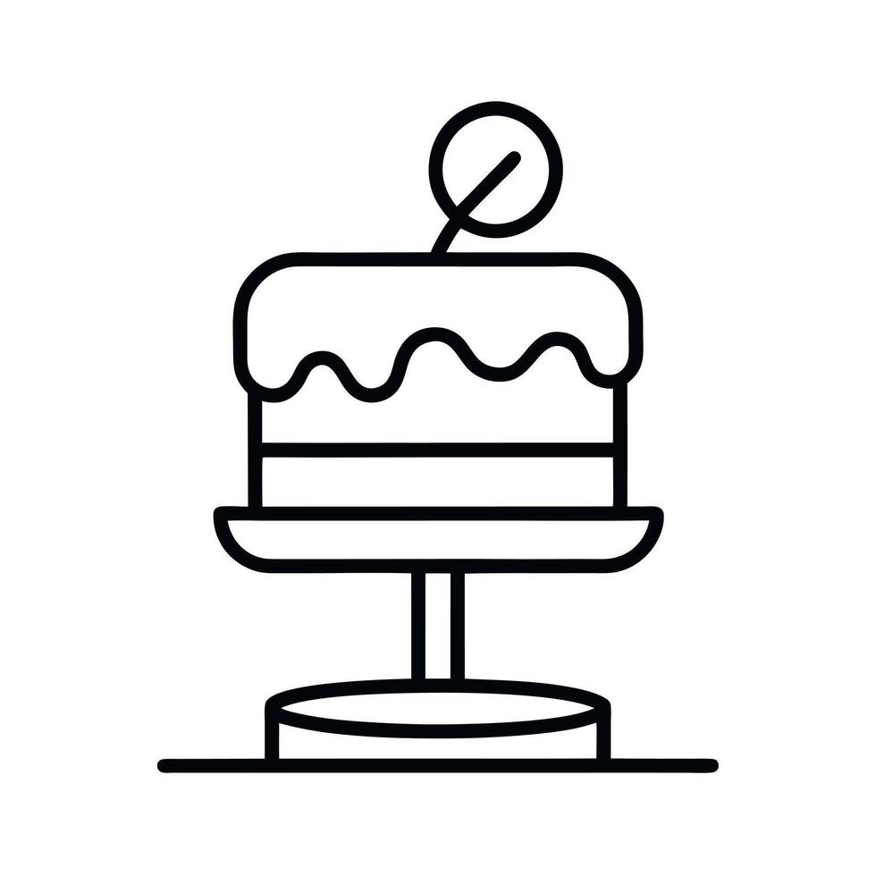 Cake Topper Outline Party Decor Line Art vector
