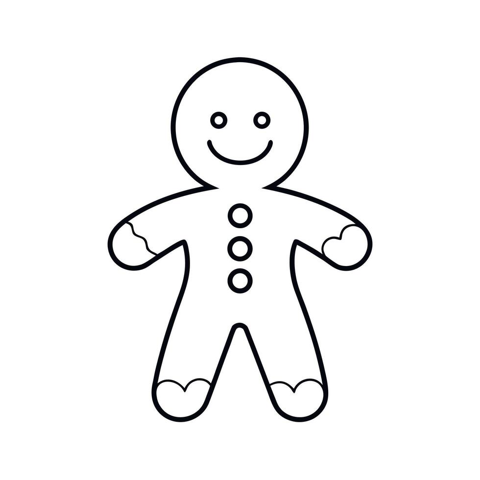 Gingerbread Line Art Illustration vector