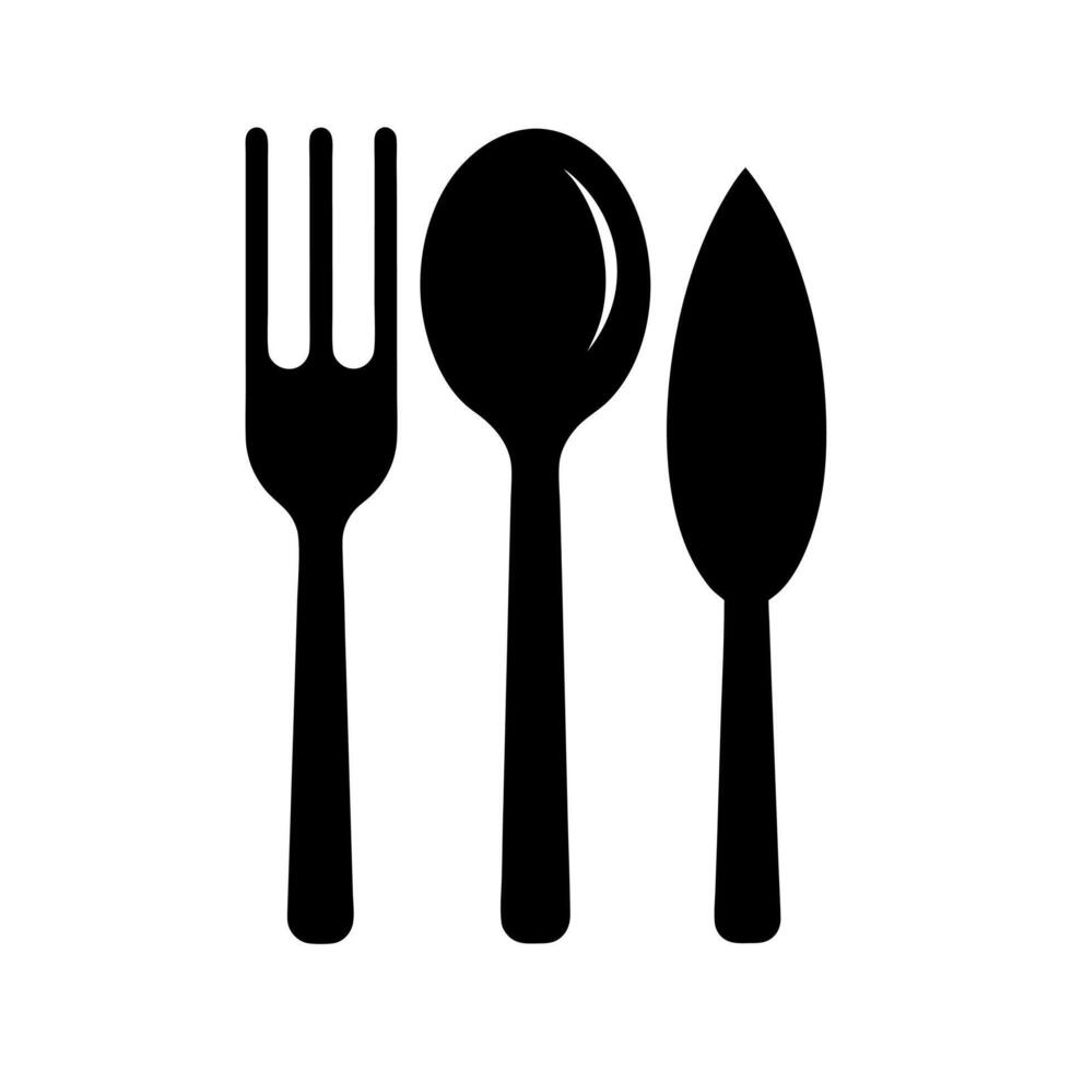 Cutlery Black Silhouette for Restaurant Graphics vector