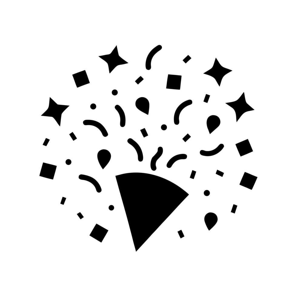 Confetti Black Silhouette vector