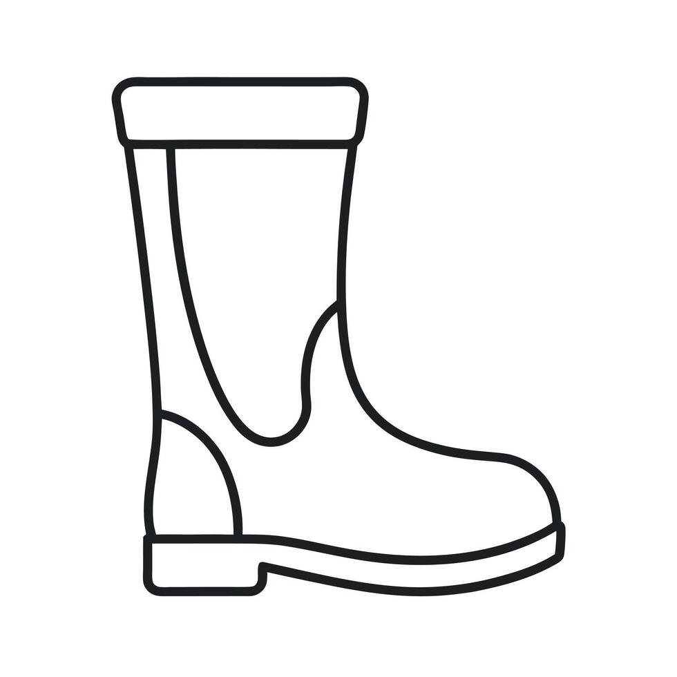 Gumboot Outline Rain Boot Line Art Design vector