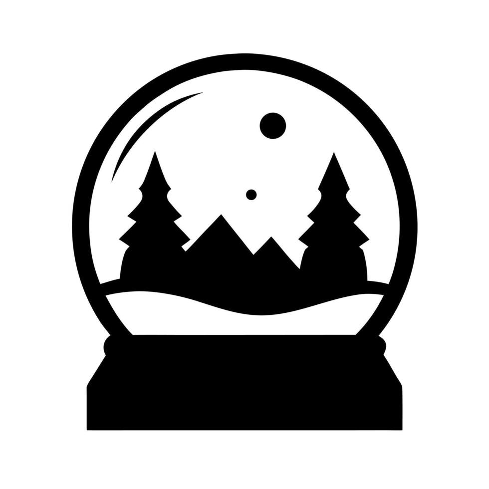 Snow Globe Black Silhouette Icon vector