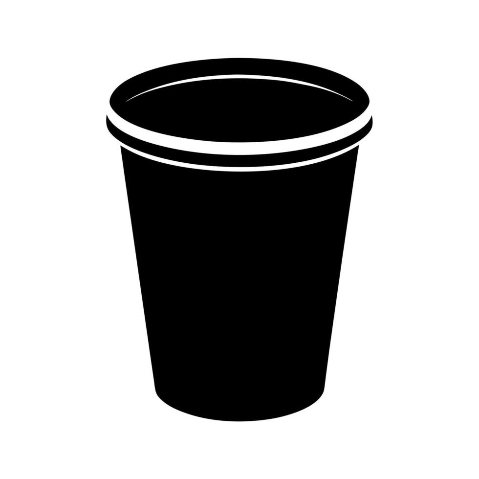 Plastic Cup Black Silhouette for Drinks vector