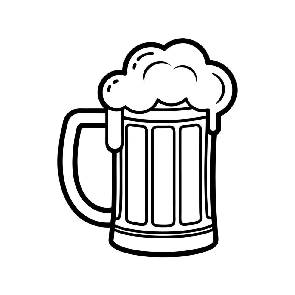 Beer Mug Line Art Drawing vector