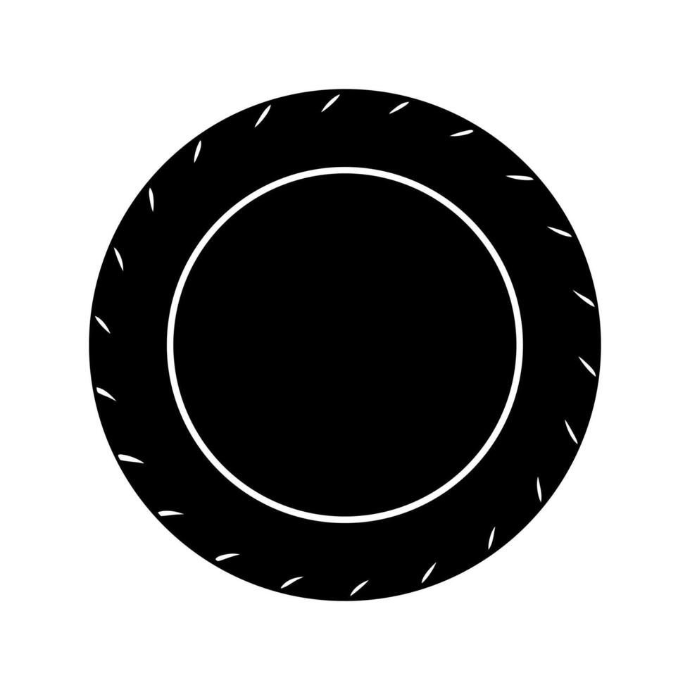 Paper Plate Black Silhouette Clipart vector