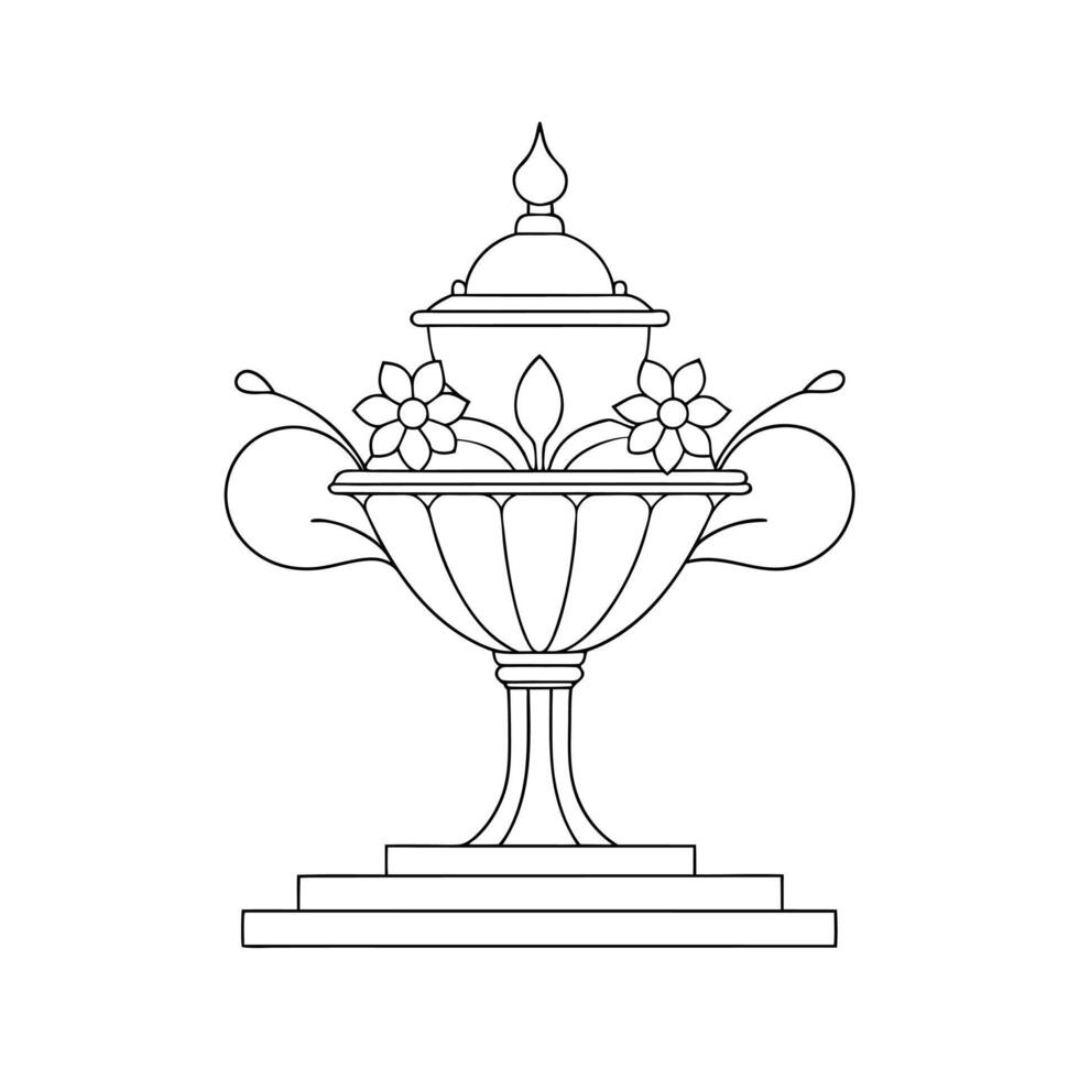 Centerpiece Outline Event Decor Line Art vector