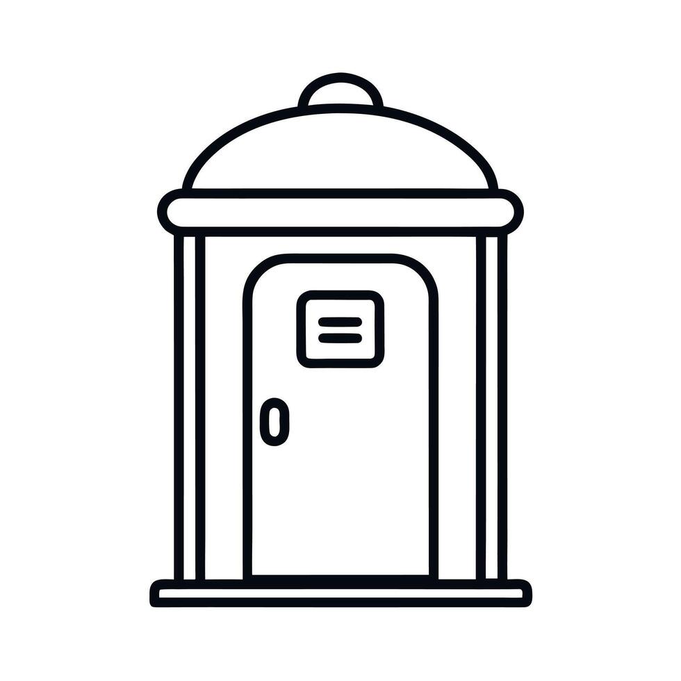 Portable Toilet Line Art Clipart vector