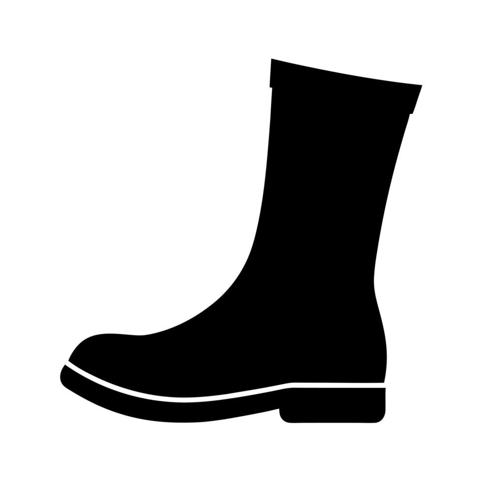 Gumboot Black Silhouette for Outdoor Footwear Art vector