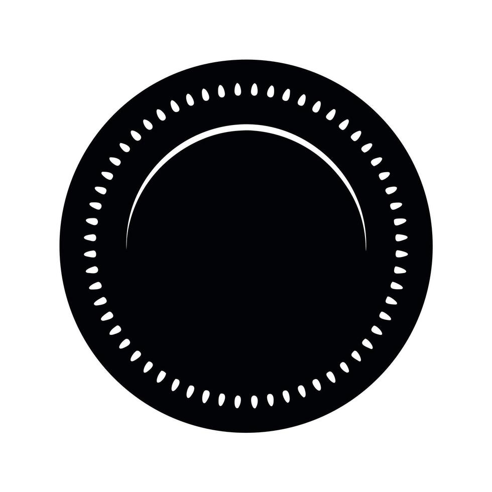 Paper Plate Black Silhouette for Celebration vector