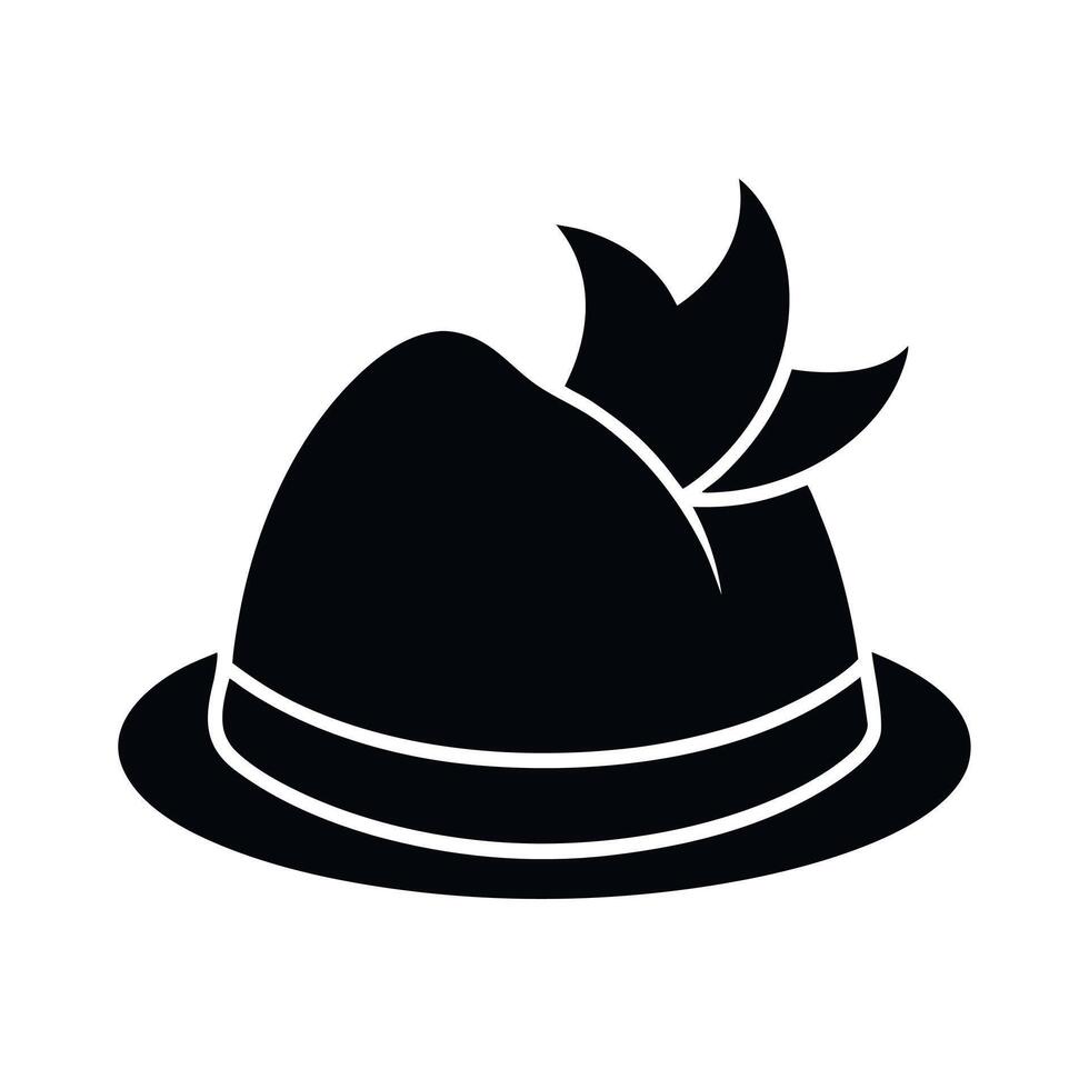 Bavarian Hat Silhouette Flat Art vector