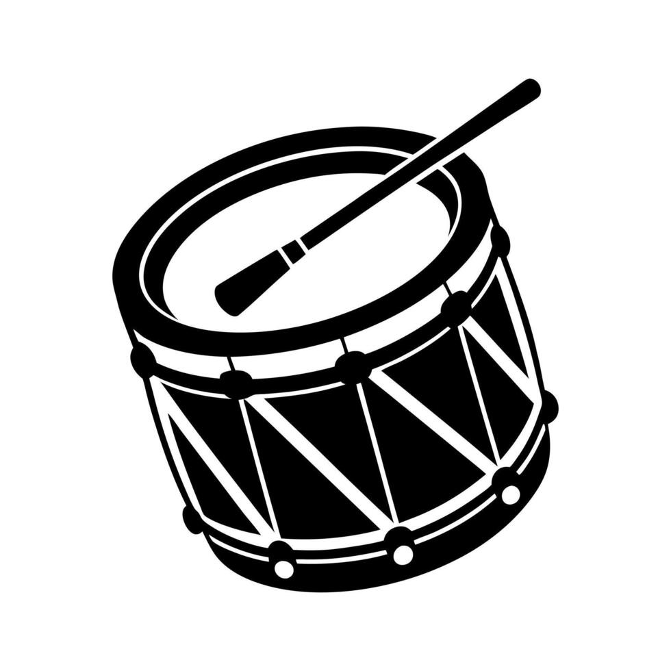 Drum Black Silhouette Illustration vector