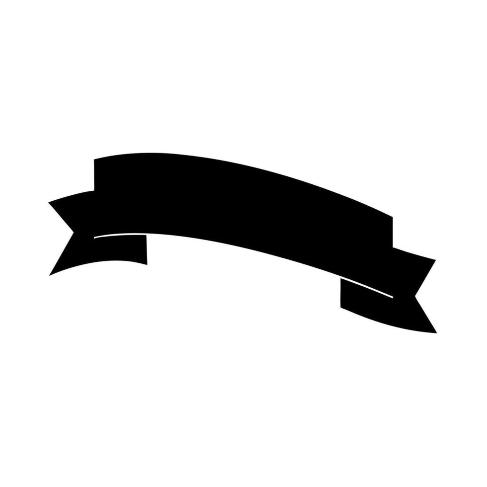 Ribbon Black Silhouette for Decorative Design vector