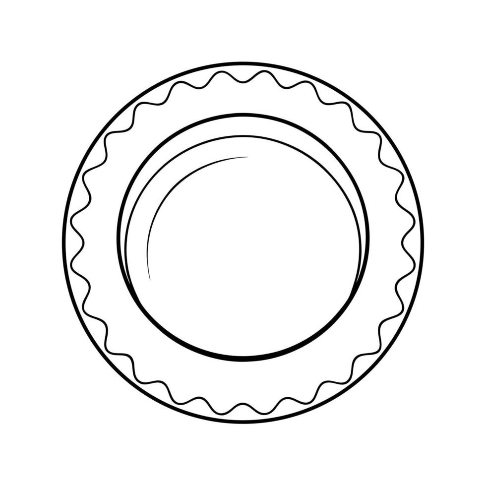 Napkin Outline Flat Line Drawing for Dining vector