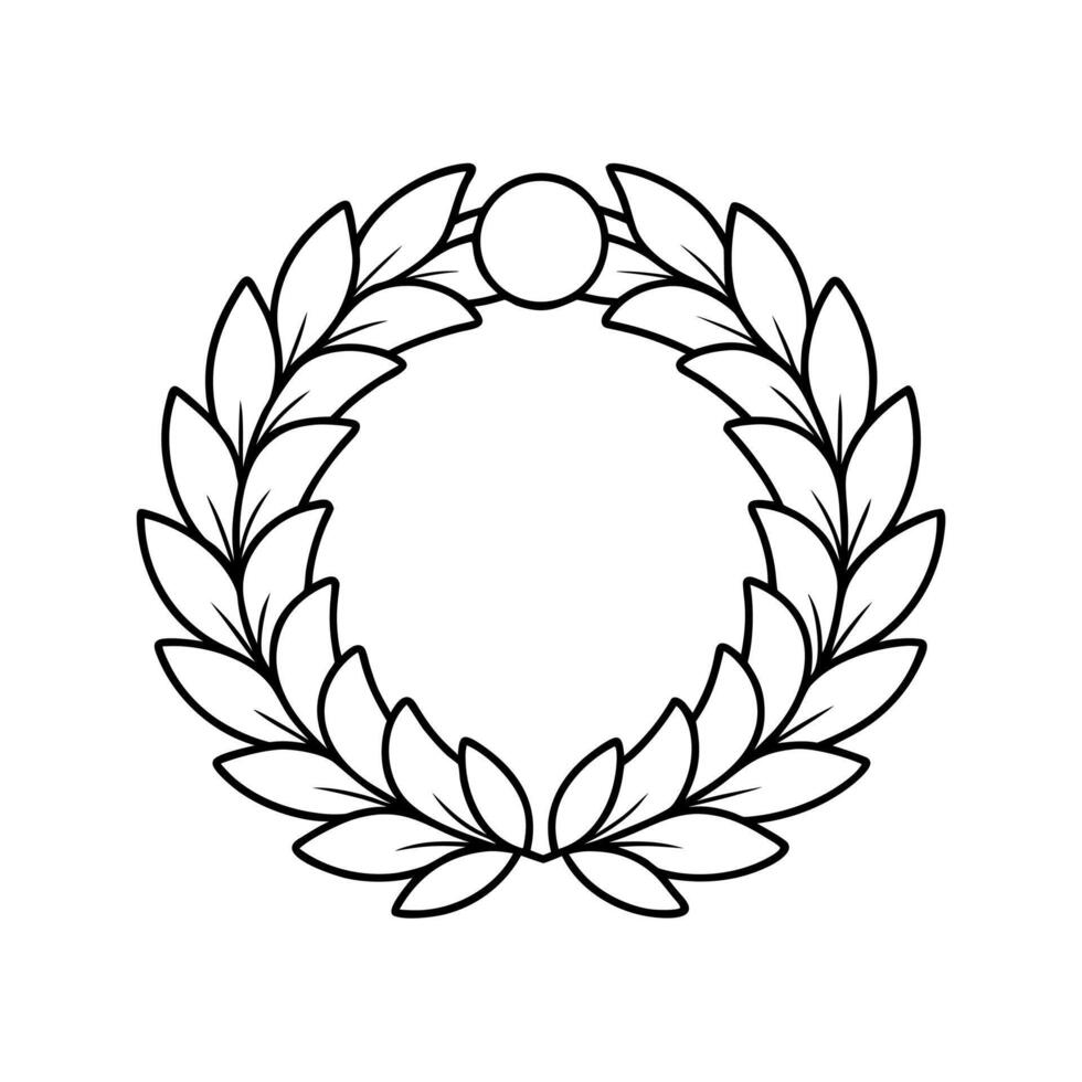 Wreath Outline Line Art Illustration vector
