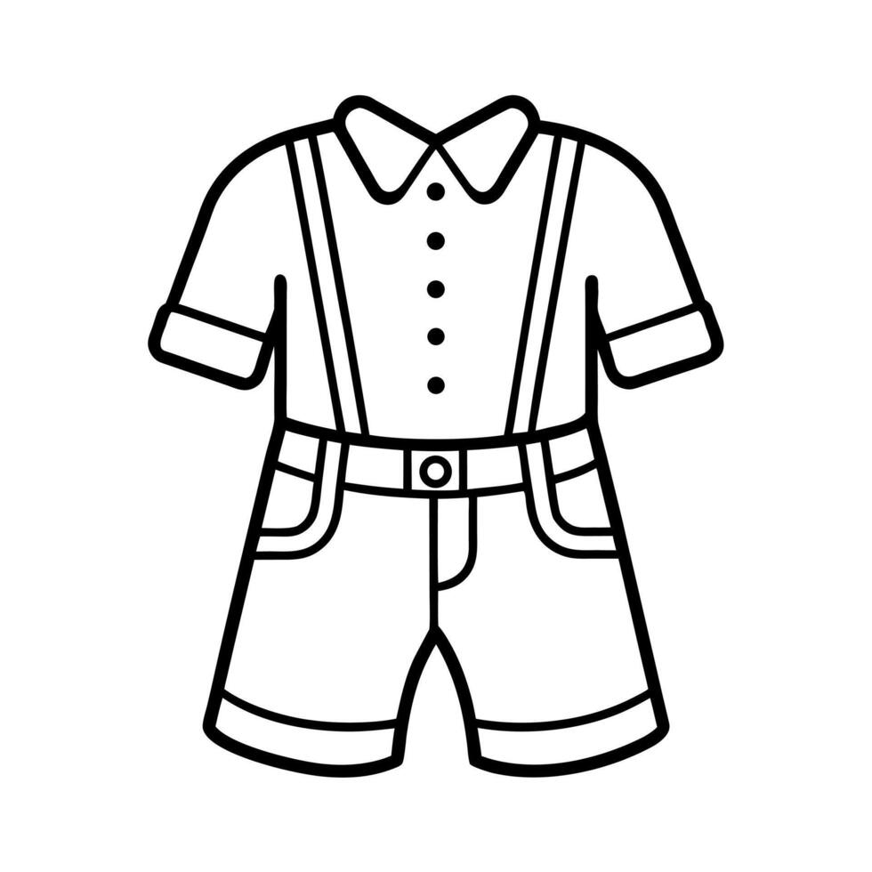 Lederhosen Line Art Illustration Icon vector