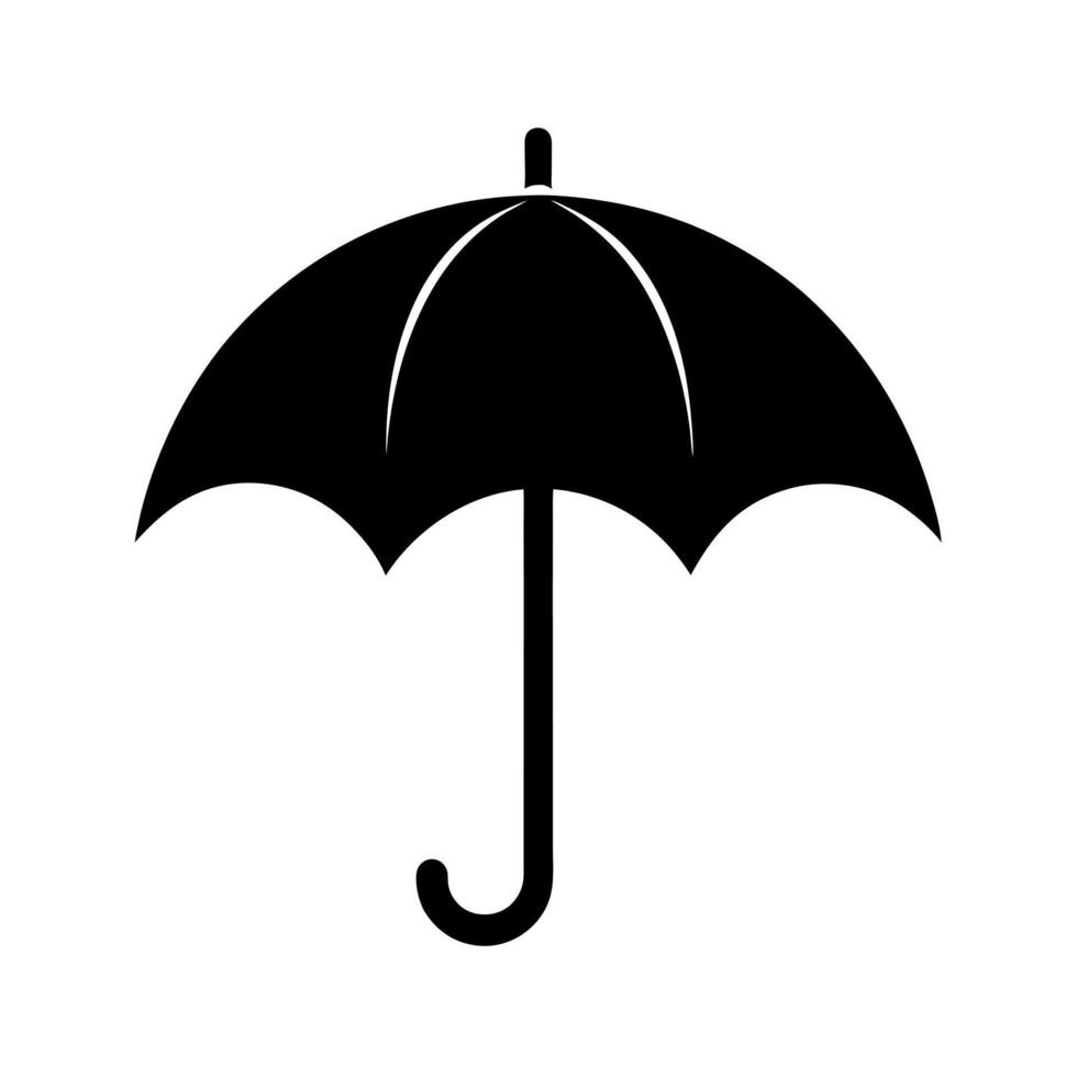 Umbrella Black Silhouette for Minimal Weather Icon vector