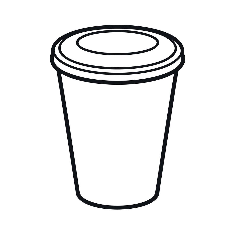 Plastic Cup Outline Beverage Container Art vector