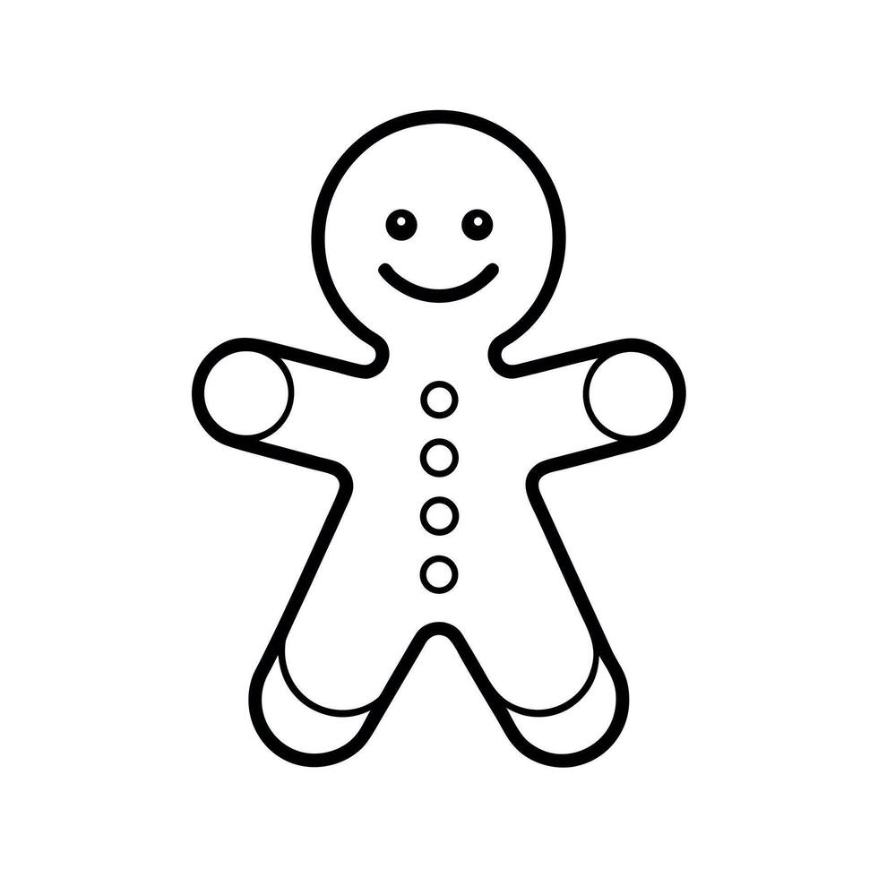 Gingerbread Cookie Line Art vector