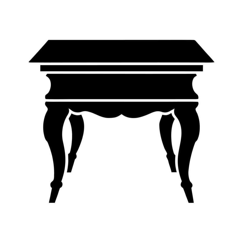 Wooden Table Silhouette Art vector