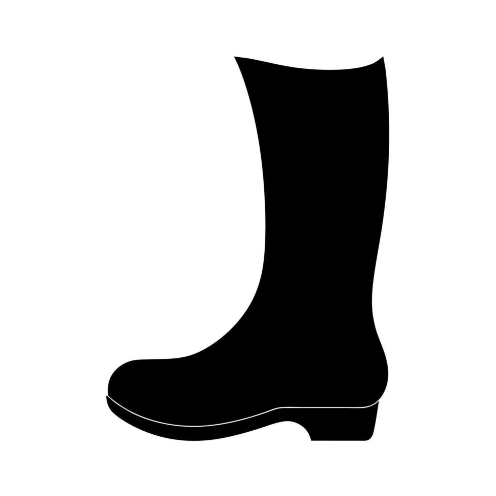 Gumboot Black Silhouette for Rainwear Graphics vector
