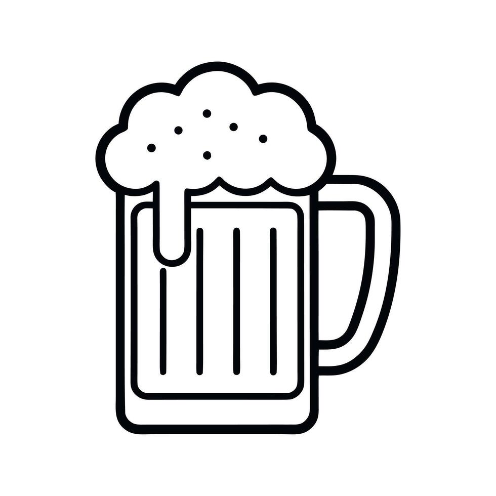 Beer Mug Hand Drawn Line Art vector