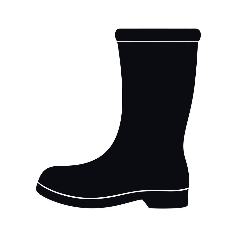 Rain Boot Black Silhouette for Fashion and Utility vector