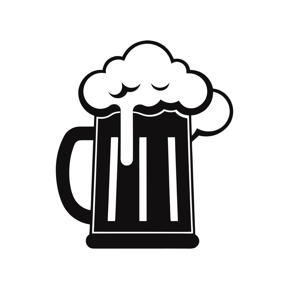 Beer Mug Silhouette Clipart Style vector