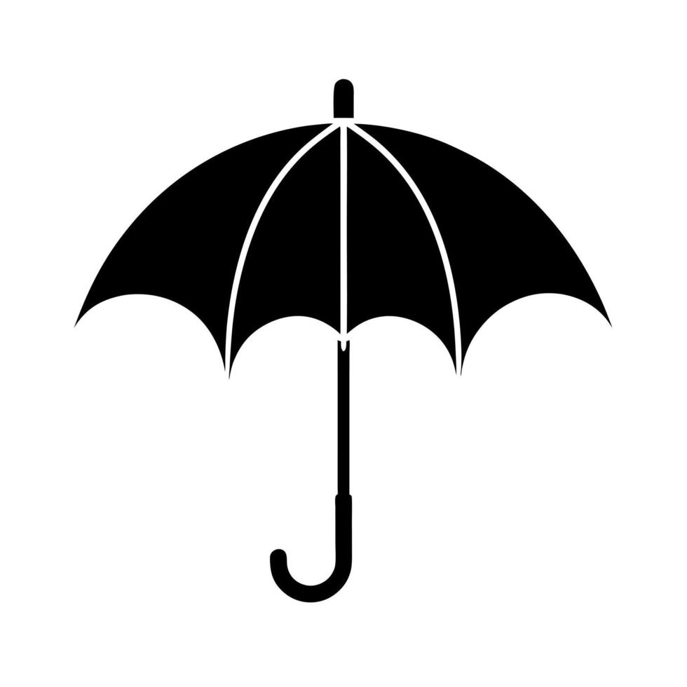 Umbrella Black Silhouette for Weather Graphics vector