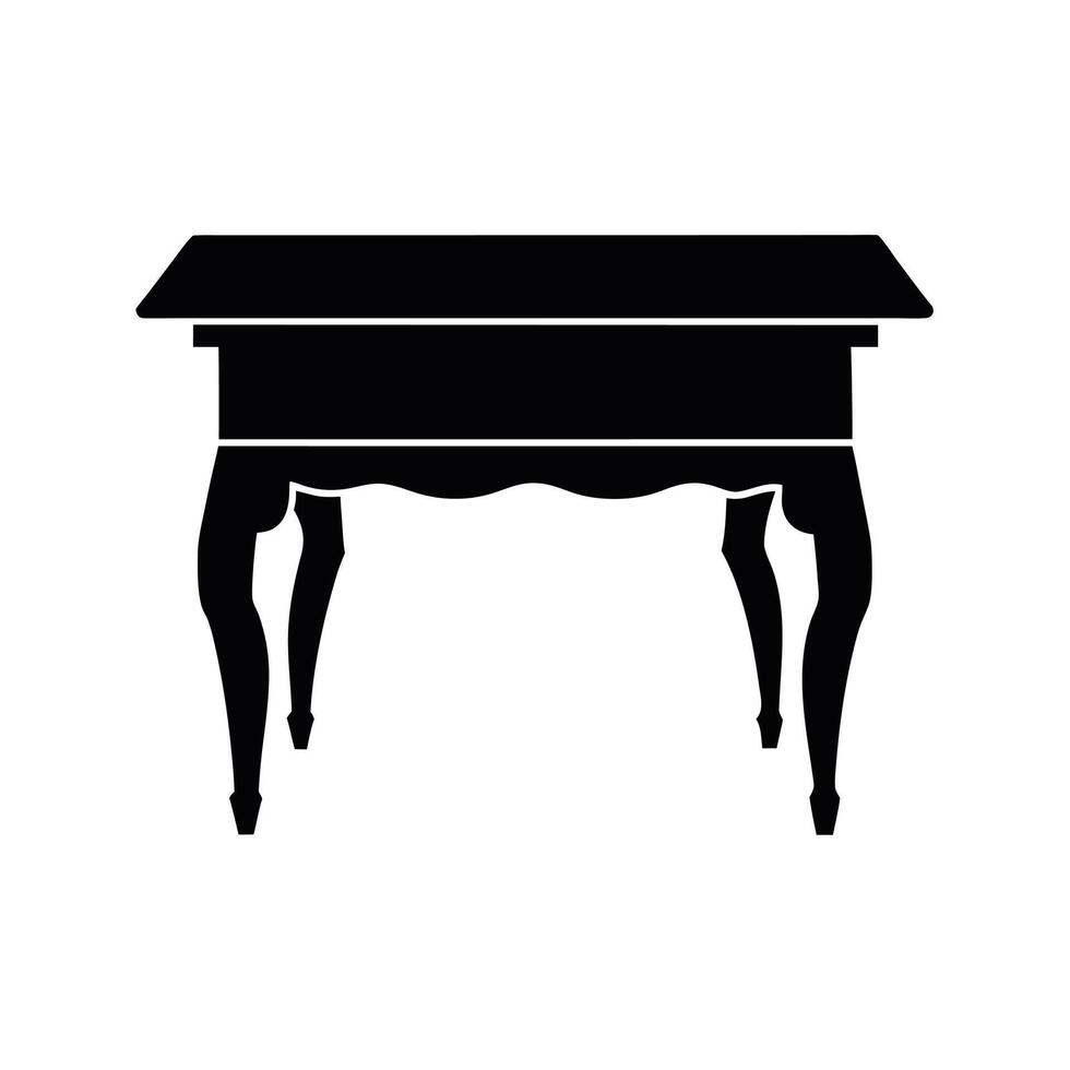 Wooden Table Black Silhouette vector