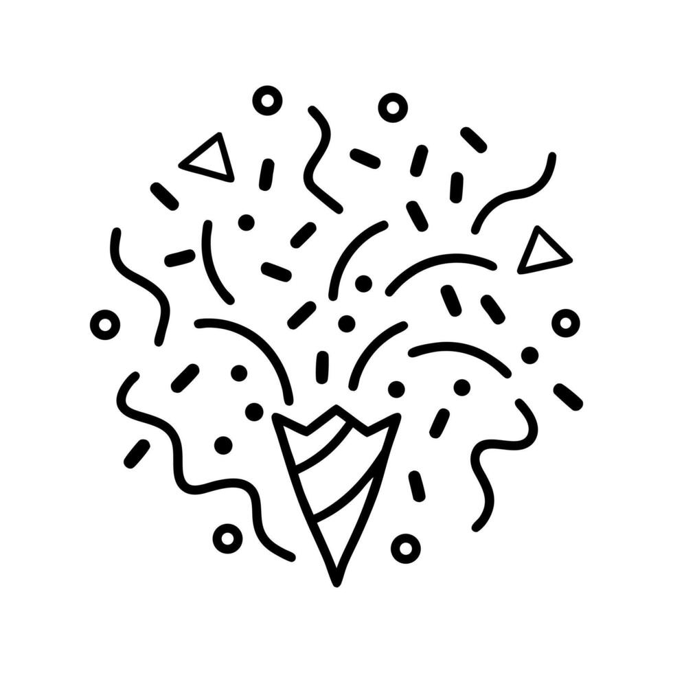 Confetti Outline Line Art for Celebration vector