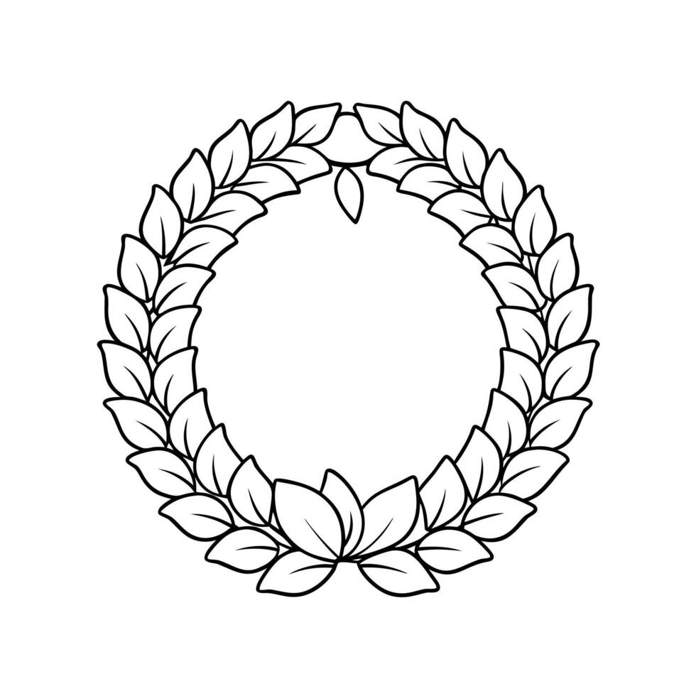 Wreath Outline Line Art Graphic vector