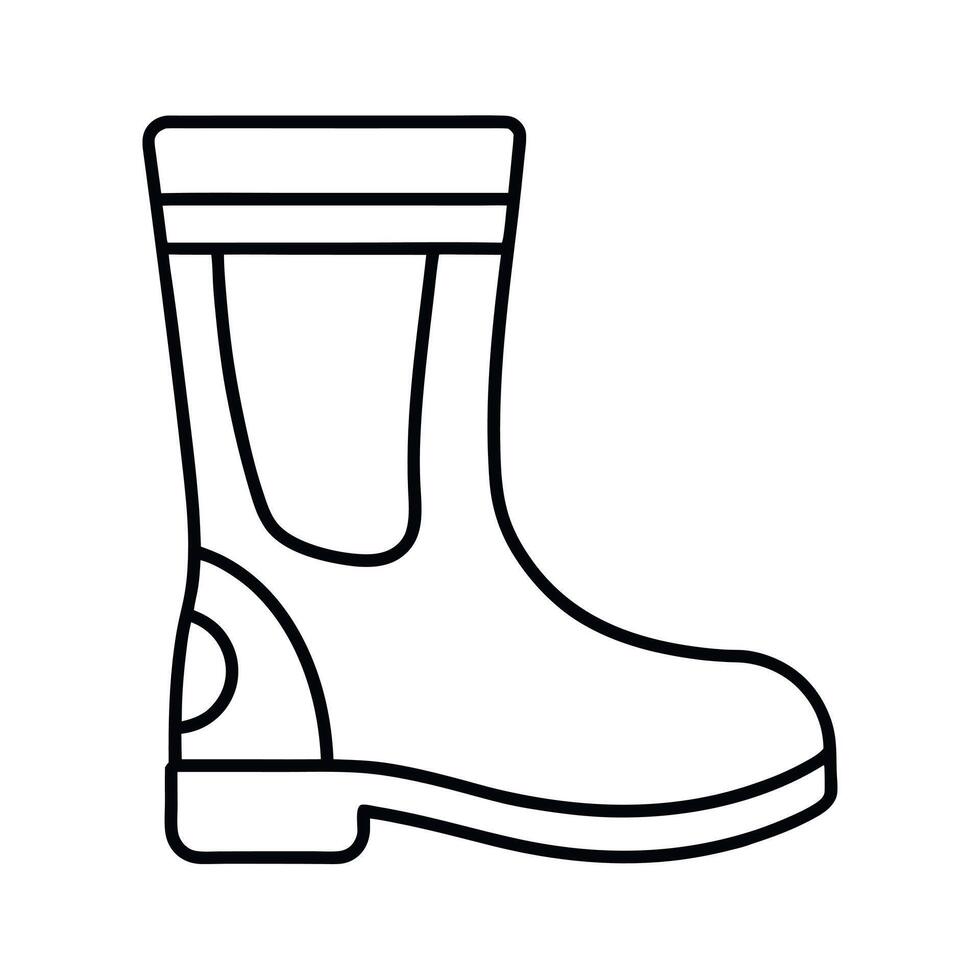 Rain Boot Outline Wet Weather Footwear Art vector