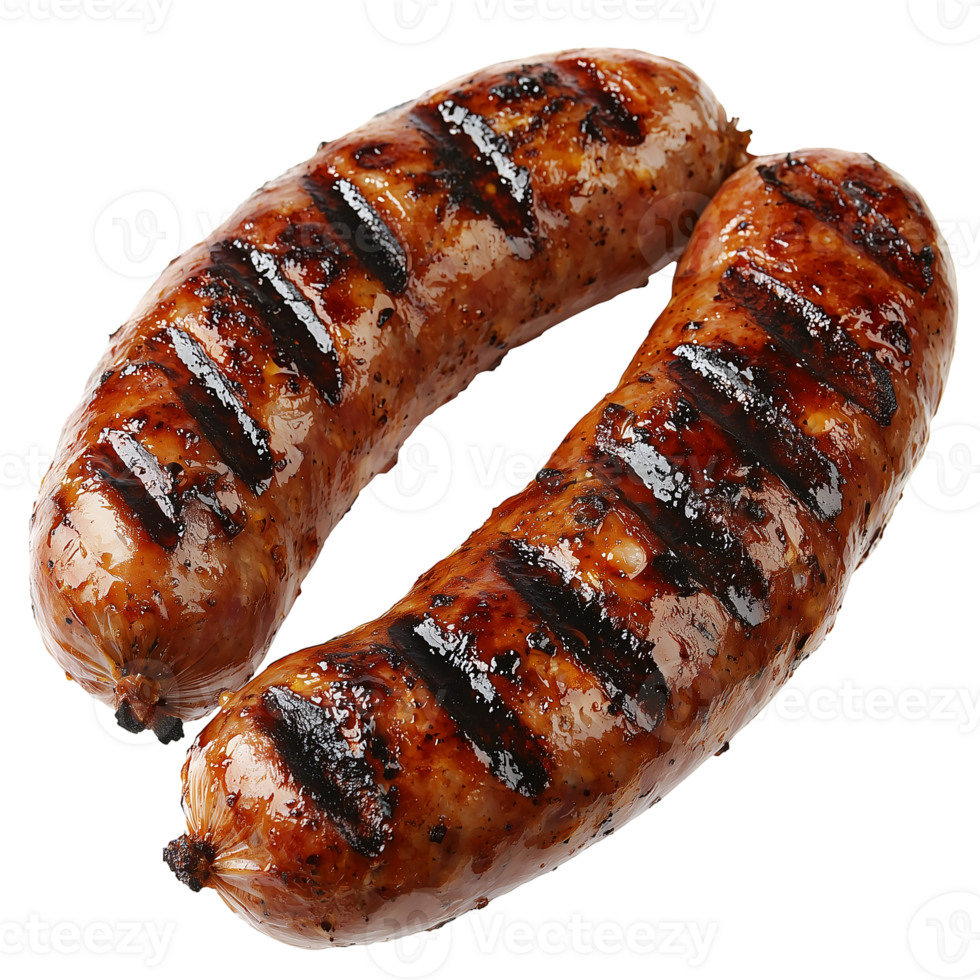 Grilled sausages delicious food barbecue meat sausage meal bbq isolated on transparent background png