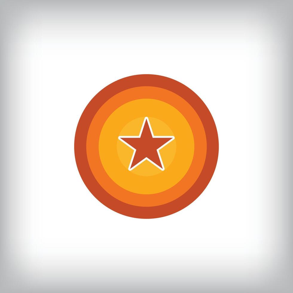 Unique round shield and star logo design. vector