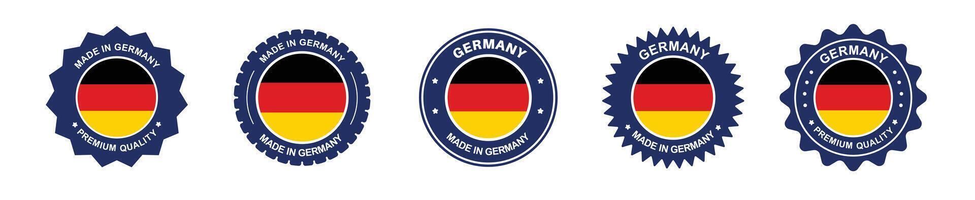germany product label set.germany flag, premium made in germany. Labels, seals, stamps, flags, icons vector