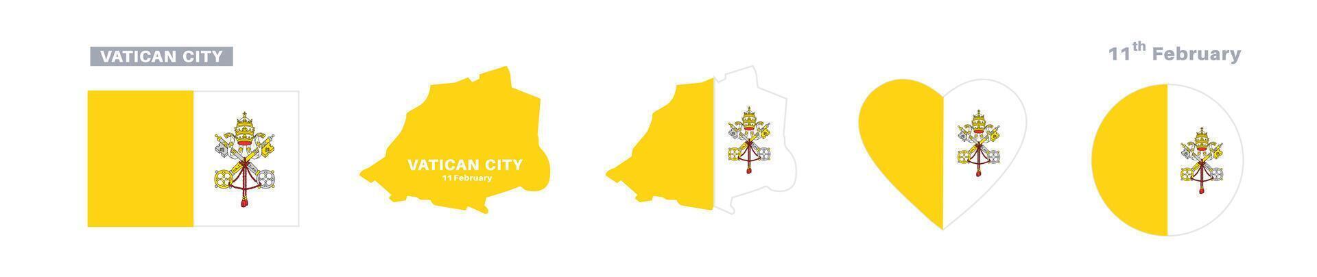 Vatican City flag and symbols vector