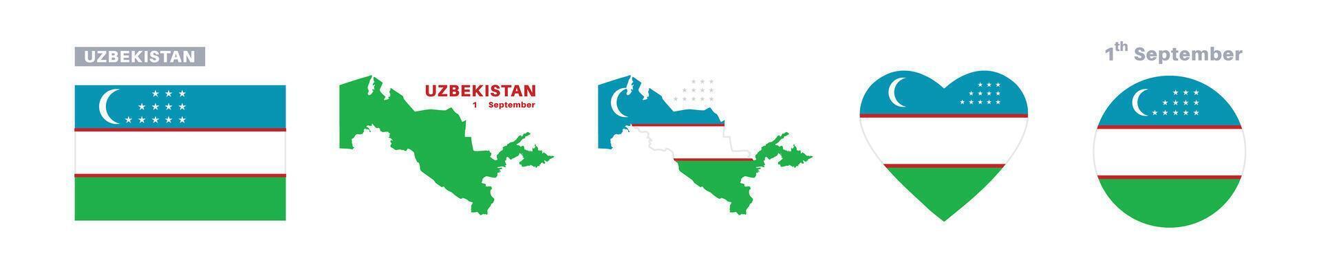 Uzbekistan flag designs and symbols vector