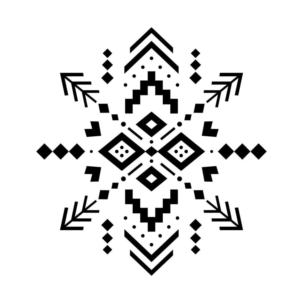 Aztec element, ethnic ornament. Tribal design, geometric symbol for border, card, frame, tattoo, logo, decorative paper. Navajo motif, isolated on white background vector