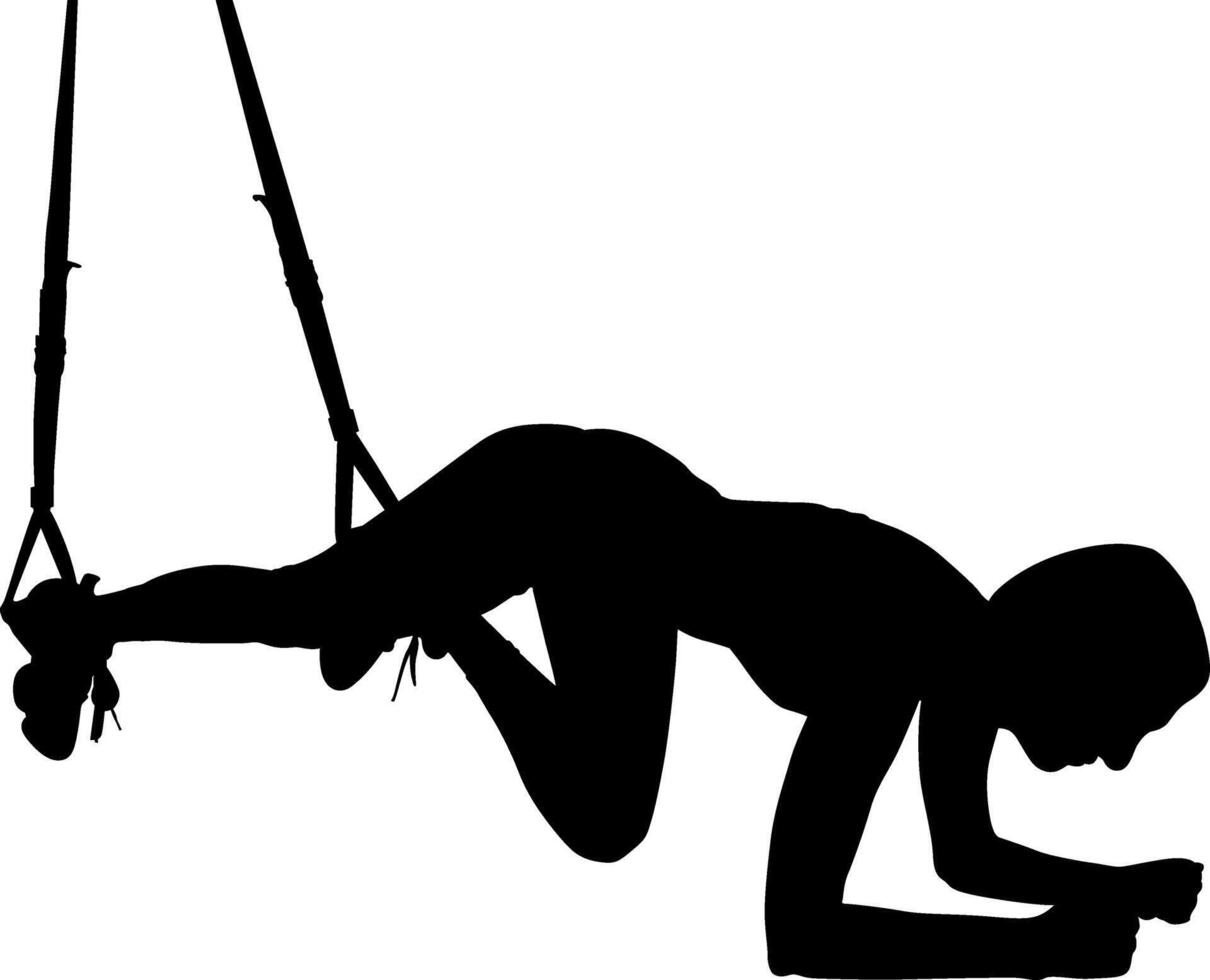 Suspension Training Silhouette Core Plank Exercise vector