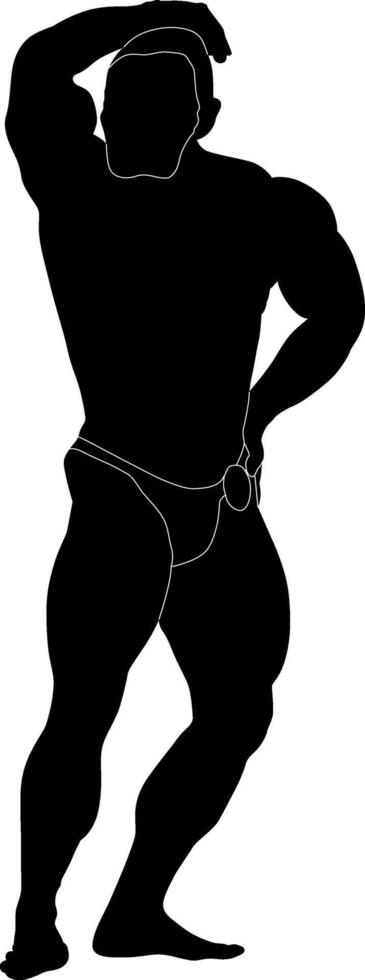 Bodybuilder Posing Silhouette vector