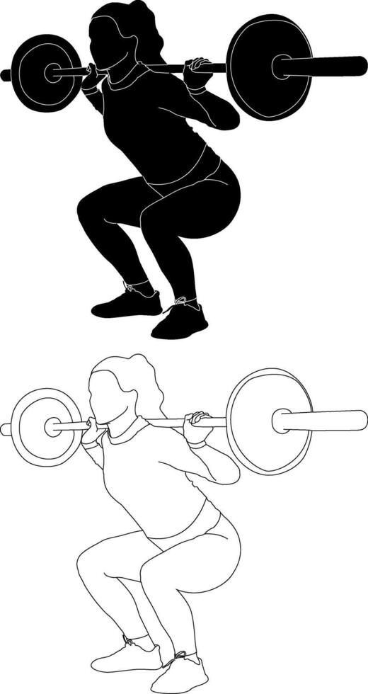 Weightlifting Squat Silhouette vector