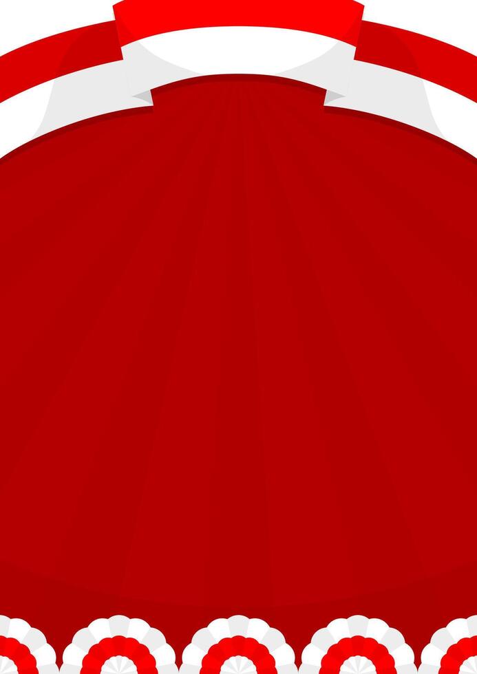 Red vertical background template with copy space for text and wavy red and white Indonesian flag suitable for posters to celebrate special days in Indonesia vector