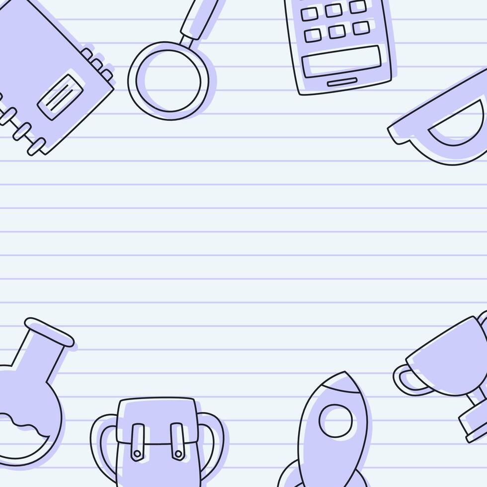 School themed background template vector