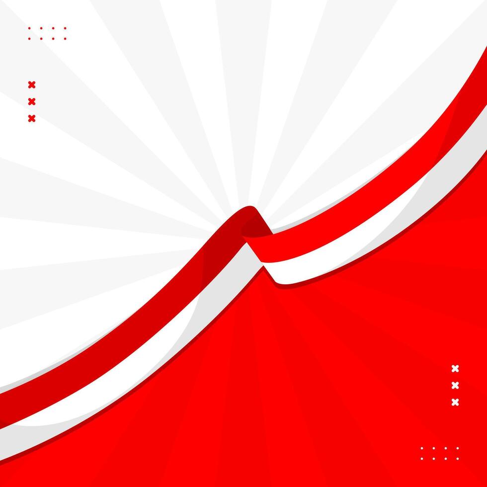 Indonesian flag square background template suitable for important events related to Indonesia vector