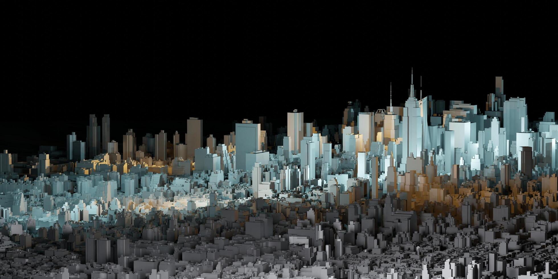 Capital city with tall buildings, tall buildings, New York, 3D illustration photo