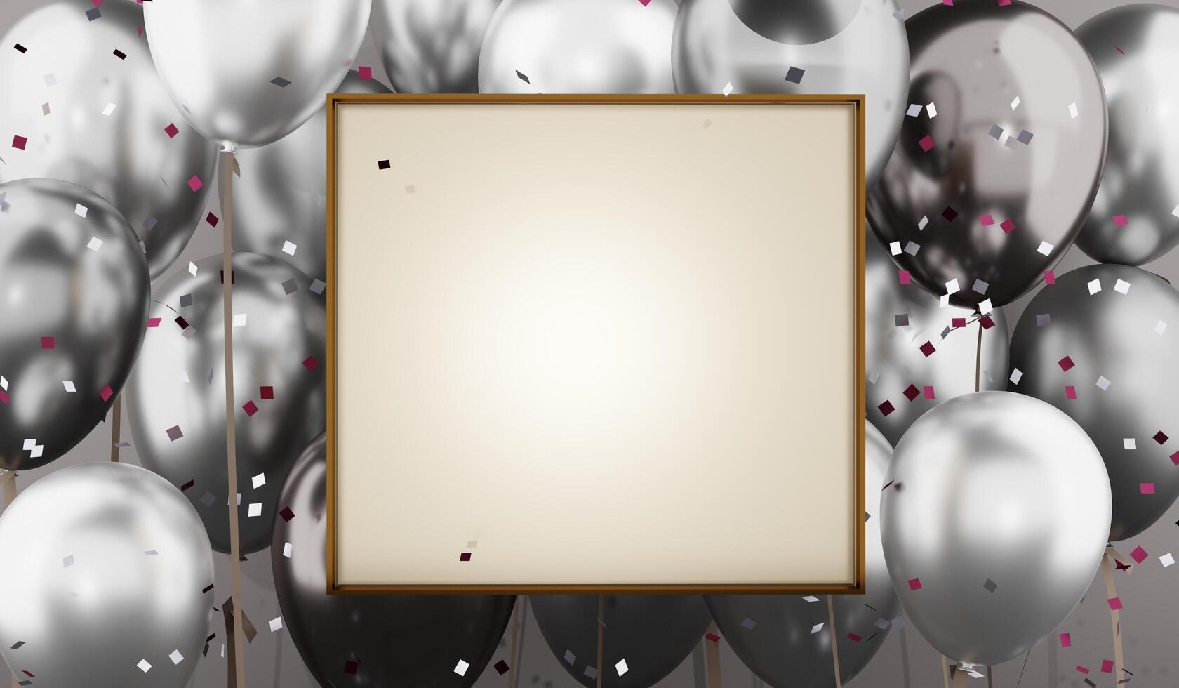 Photo Frame, Balloon Background, Festival Background, 3D Illustration